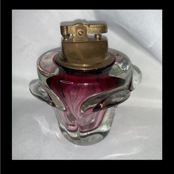 Vintage 1960’s hand blown amethyst & clear art glass cigarette starter - Picture 11 of 15